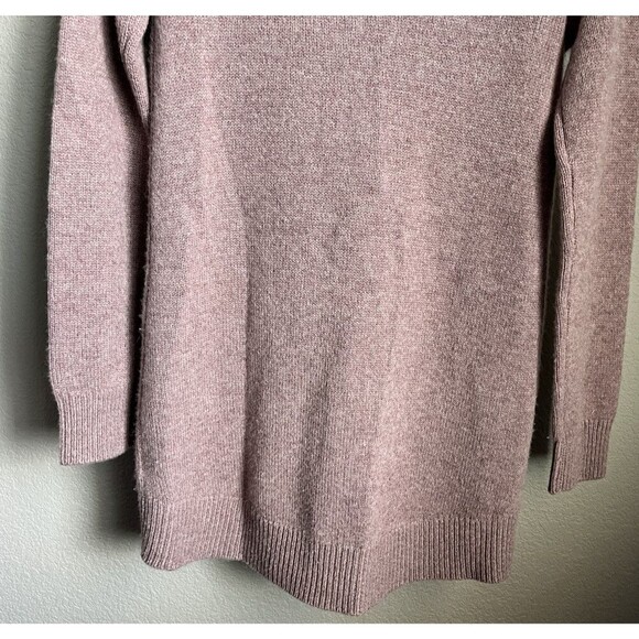 Garnet Hill Women's XS 100% Cashmere Cable Knit Tunic Sweater Mauve Pink - Picture 8 of 9